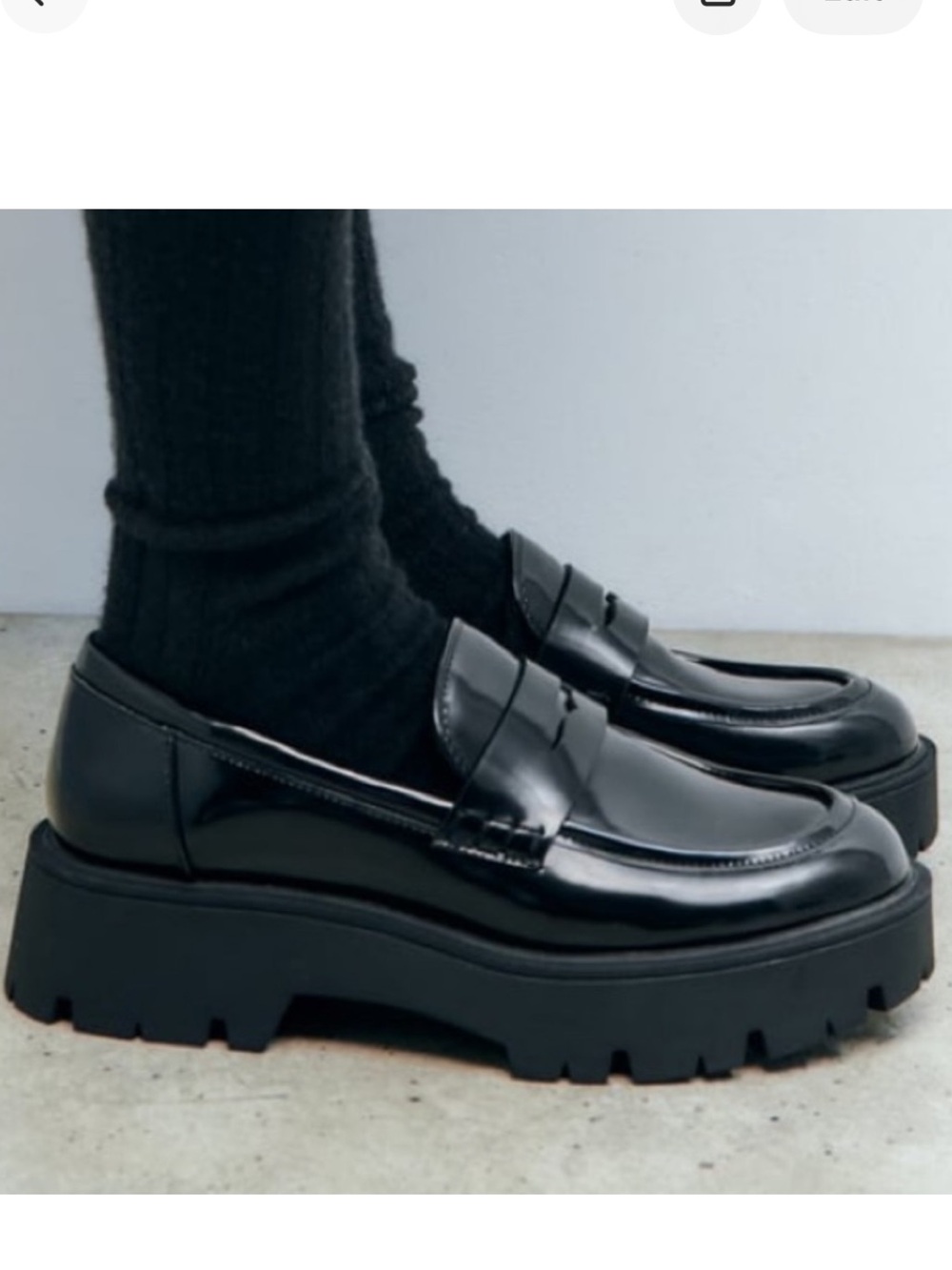 🆕ZARA- Track Sole Loafers/Black- Brand New in Dust Bag: Sz 7.5